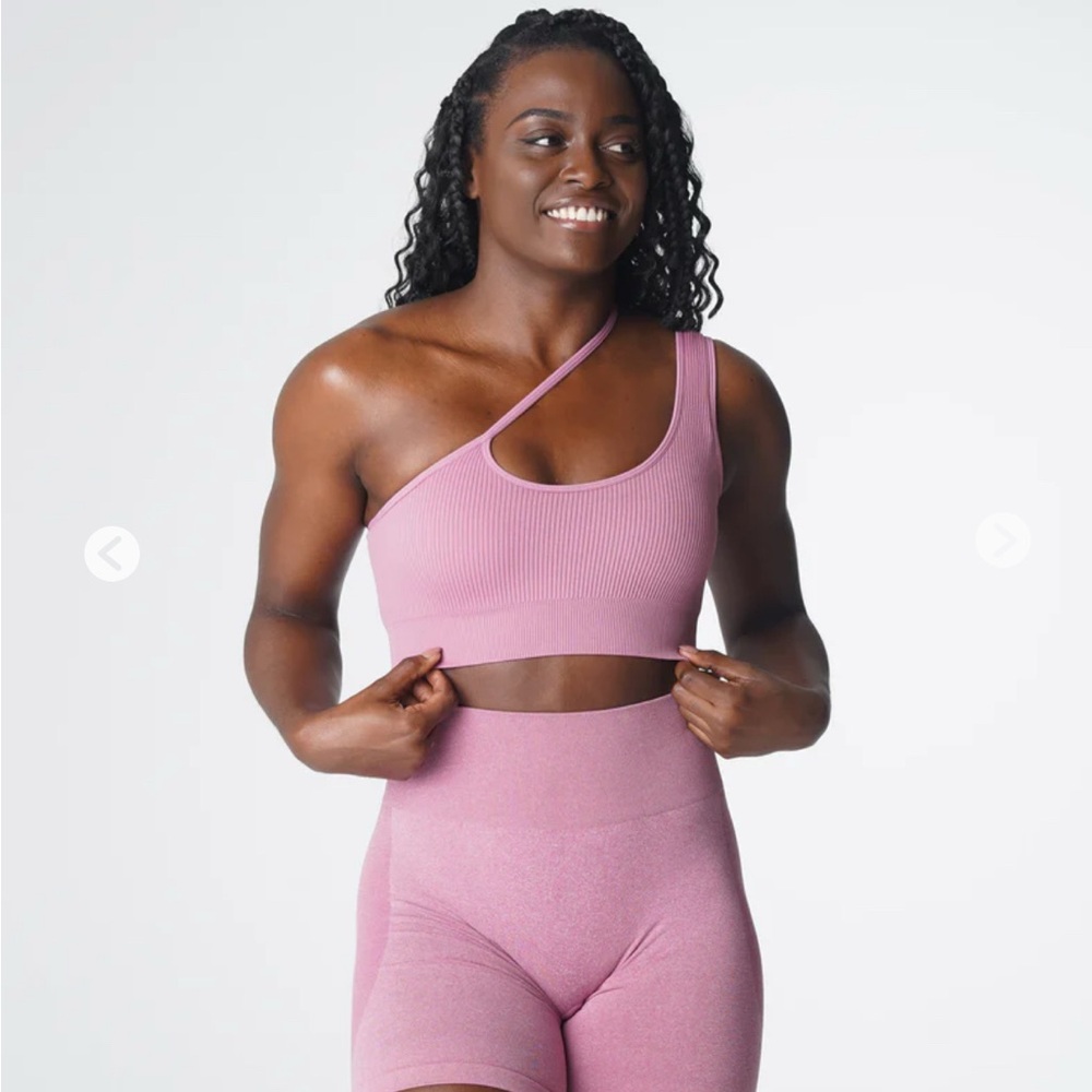 NVGTN Pink One-Shoulder Sports Bra Intimates